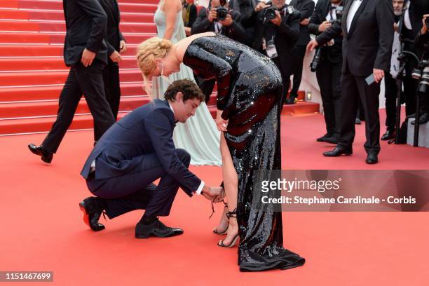 Niels Schneider and Virginie Efira attend the screening of "Sibyl" during the 72nd annual Cannes Film Festival on May 24, 2019 in Cannes, France.