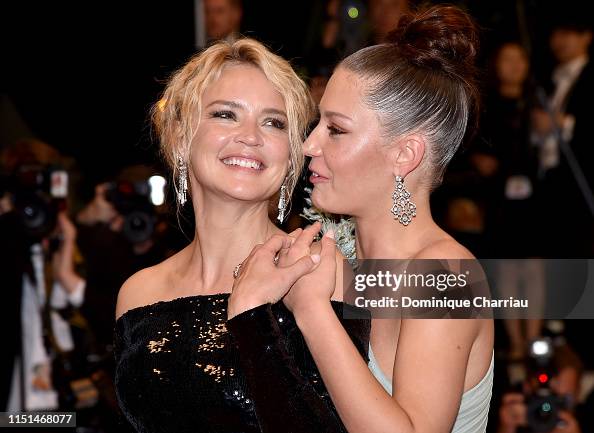 Virginie Efira and Adele Exarchopoulos depart the screening of... News