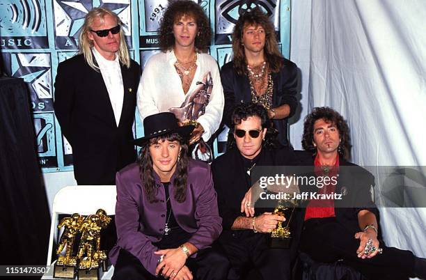 Bon Jovi at the 1991 MTV Video Music Awards at in Los Angeles, California.