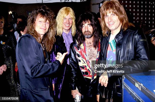 Jon Bon Jovi and Spinal Tap at the 1991 MTV Video Music Awards at in Los Angeles, California.