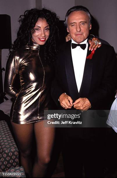 Downtown Julie Brown and Dennis Hopper at the 1991 MTV Video Music Awards at in Los Angeles, California.