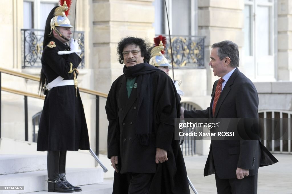 Libyan Leader Moammar Gaddafi Was To Be Received By The French President Of The National Assembly Bernard Accoyer In Paris, France On December 11, 2007.