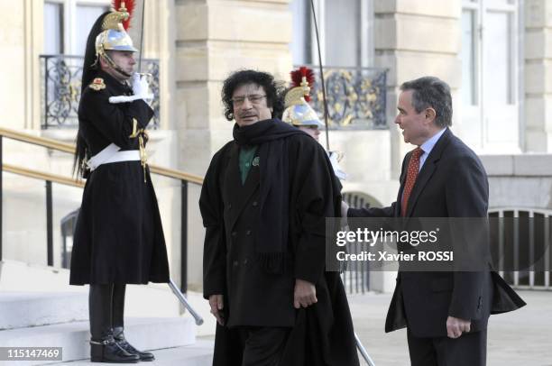 Libyan leader Moammar Gaddafi was to be received by the French president of the National Assembly Bernard Accoyer in Paris, France on December 11,...