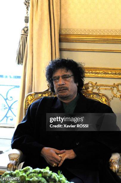 Libyan leader Moammar Gaddafi was to be received by the French president of the National Assembly Bernard Accoyer in Paris, France on December 11,...