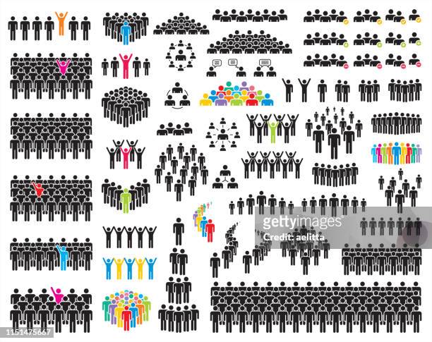 people icons - organised group stock illustrations