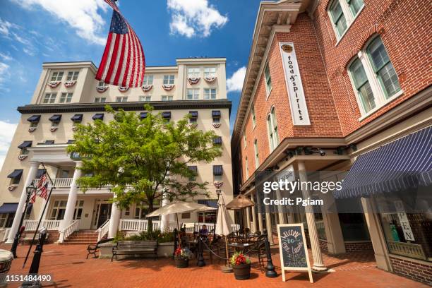 downtown main street in gettysburg pennsylvania usa - gettysburg stock pictures, royalty-free photos & images