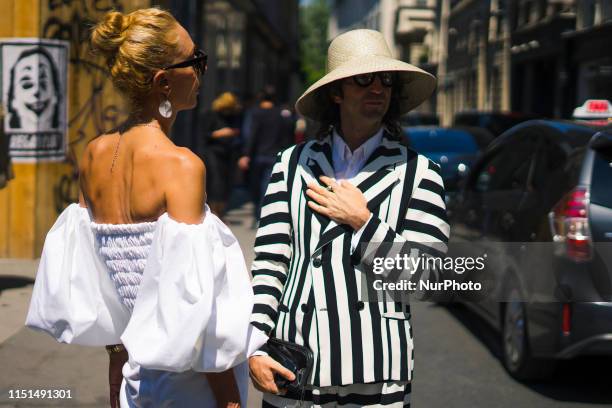 Guest is seen at Street Style : Paris Fashion Week - Menswear Spring/Summer 2020 : Day 5 At Thom Browne fashion show, 22 June 2019, Paris, France