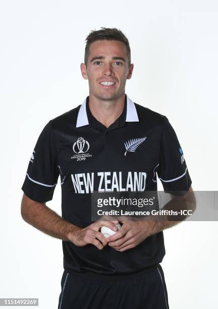 Tim Southee of New Zealand poses for a portrait prior to the ICC Cricket World Cup 2019 at the Marriott County Hall on May 24, 2019 in London,...