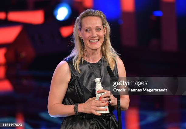 Actress Anna Schudt attends the Bayerische Fernsehpreis award ceremony 2019 at Prinzregententheater on May 24, 2019 in Munich, Germany.