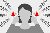Woman is suffering from tinnitus