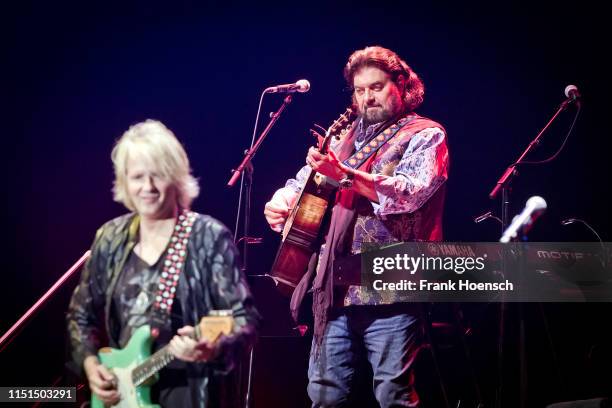 Jeff Kollman and Alan Parsons of the British band Alan Parsons Live Project perform live on stage during a concert at the Tempodrom on June 22, 2019...