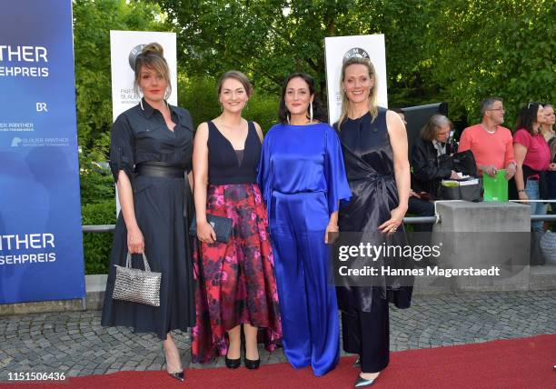 Alwara Höfels, Judith Gerlach, Neshe Demir and Anna Schudt attend the Bayerische Fernsehpreis 2019 at Prinzregententheater on May 24, 2019 in Munich,...