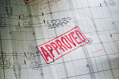 Blueprint with APPROVED rubber Stamped