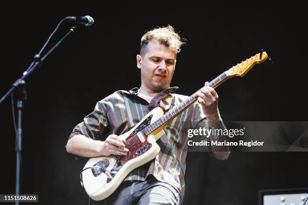 Rodrigo Caamaño from the band Triangulo de Amor Bizarro performs on stage during Tomavistas Festival on May 24, 2019 in Madrid, Spain.