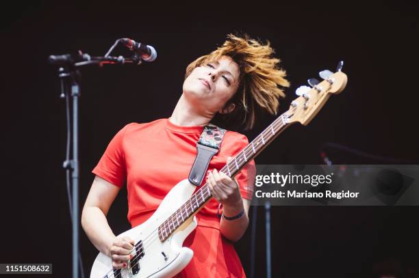 Isabel Cea from the band Triangulo de Amor Bizarro performs on stage during Tomavistas Festival on May 24, 2019 in Madrid, Spain.