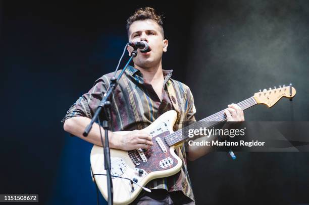 Rodrigo Caamaño from the band Triangulo de Amor Bizarro performs on stage during Tomavistas Festival on May 24, 2019 in Madrid, Spain.