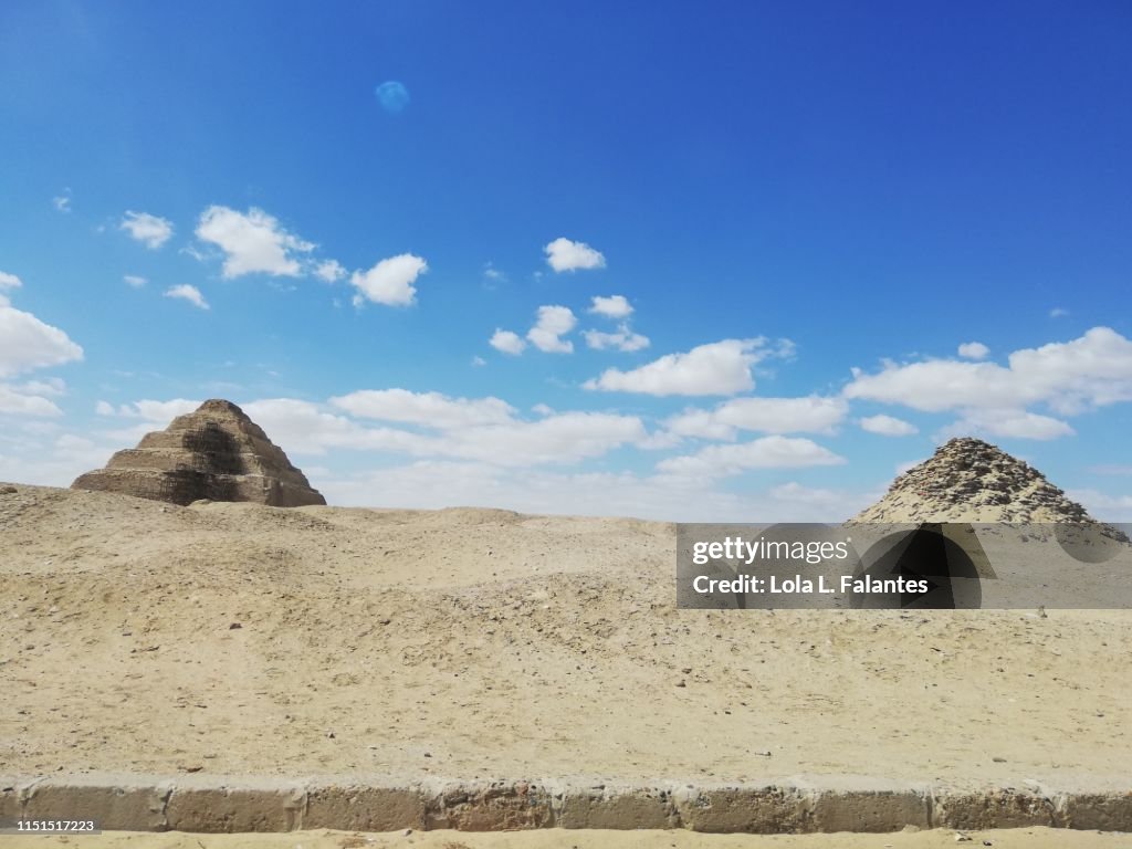 Steep pyramid of Djoser at the funerary complex of Saqqara