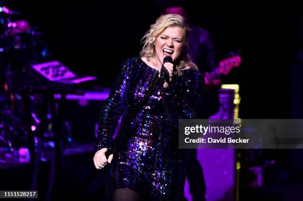 Singer/songwriter Kelly Clarkson performs at the Sands Cares INSPIRE 2019 charity concert benefiting local nonprofit organizations at The Venetian...