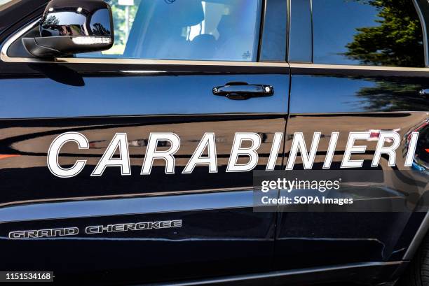 Carabinieri police car logo seen in Turin.