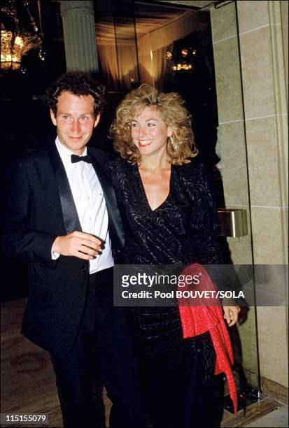 Players' evening at Roland Garros in Paris, France on May 04, 1985 - John Mc Enroe and wife Tatum O'Neal.