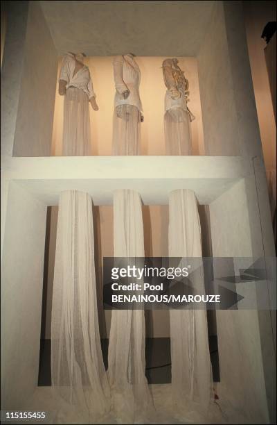 "The world according to its creators" of the museum of custum and fashion in Paris, France on June 06, 1991 - Martin Margiela's space.
