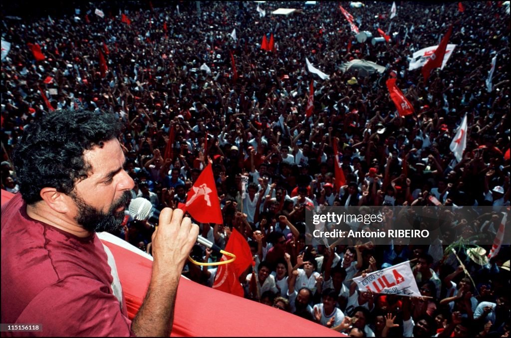 Luis Inacio "Lula" Da Silva, Candidate Of The Left-Wing Workers' Party At Presidential Elections In Brazil In 1989.