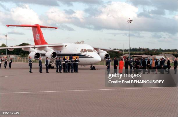 Body of Diana is returned to RAF Northolt in United Kingdom on August 31, 1997.