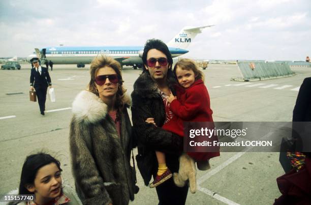 Paul, Linda and Stella McCartney in United Kingdom in April, 1998 - In the mid-70's.