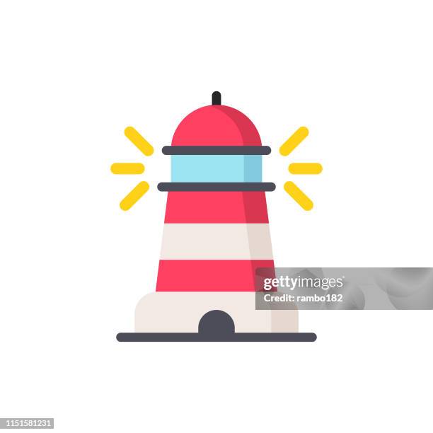 lighthouse flat icon. pixel perfect. for mobile and web. - lighthouse waves stock illustrations