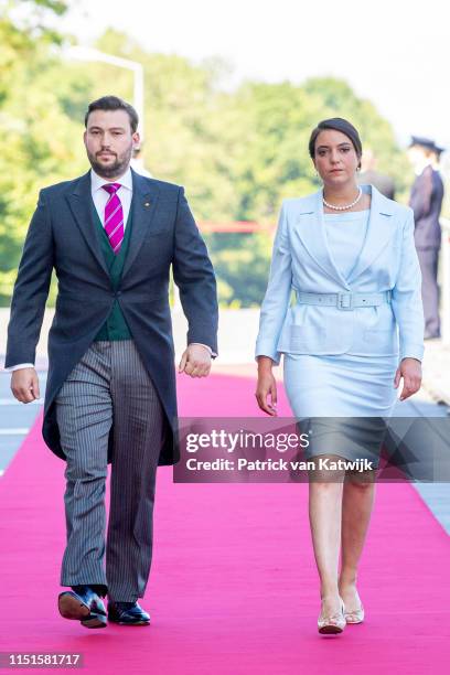 Prince Sebastien of Luxembourg and Princess Alexandra of Luxembourg arrive at the Philiarmonie for the concert on the National Day on June 23, 2019...