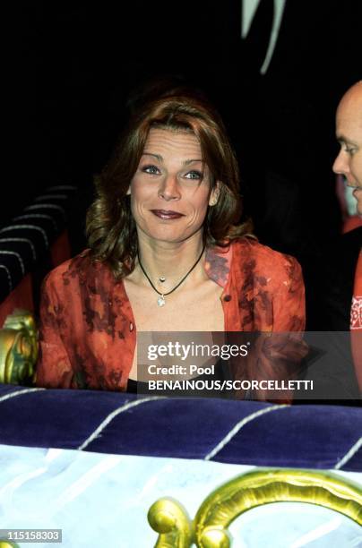 Circus Festival: Caroline, Ernst August, Rainier, Stephanie, Albert and Pierre in Monaco City, Monaco on January 19, 1999 - Princess Stephanie.