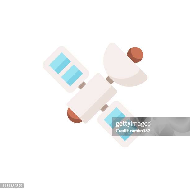 satellite flat icon. pixel perfect. for mobile and web. - business positioning stock illustrations