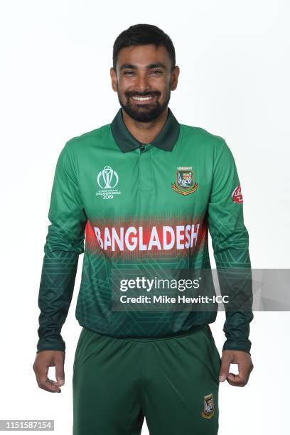 Liton Das of Bangladesh poses for a portrait prior to the ICC Cricket World Cup 2019 at the Park Plaza Hotel on May 25, 2019 in Cardiff, Wales.