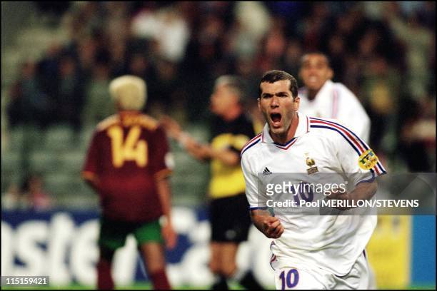 Euro 2000: France defeats Portugal 2-1 in the semi final in Brussels, Belgium on June 28, 2000 - Zinedine Zidane.