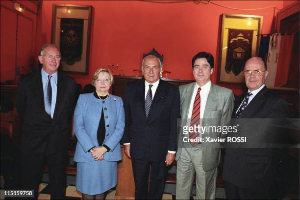The 5 main Obediences in France in April, 2001 - Guy Maquet, Marie-France Picart, Jean-Claude Bousquet, Patrice Delermont, Jean-Michel Baling.