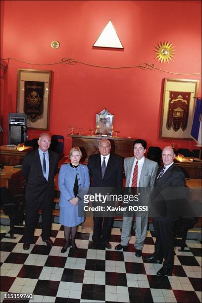 The 5 main Obediences in France in April, 2001 - Guy Maquet, Marie-France Picart, Jean-Claude Bousquet, Patrice Delermont, Jean-Michel Baling.