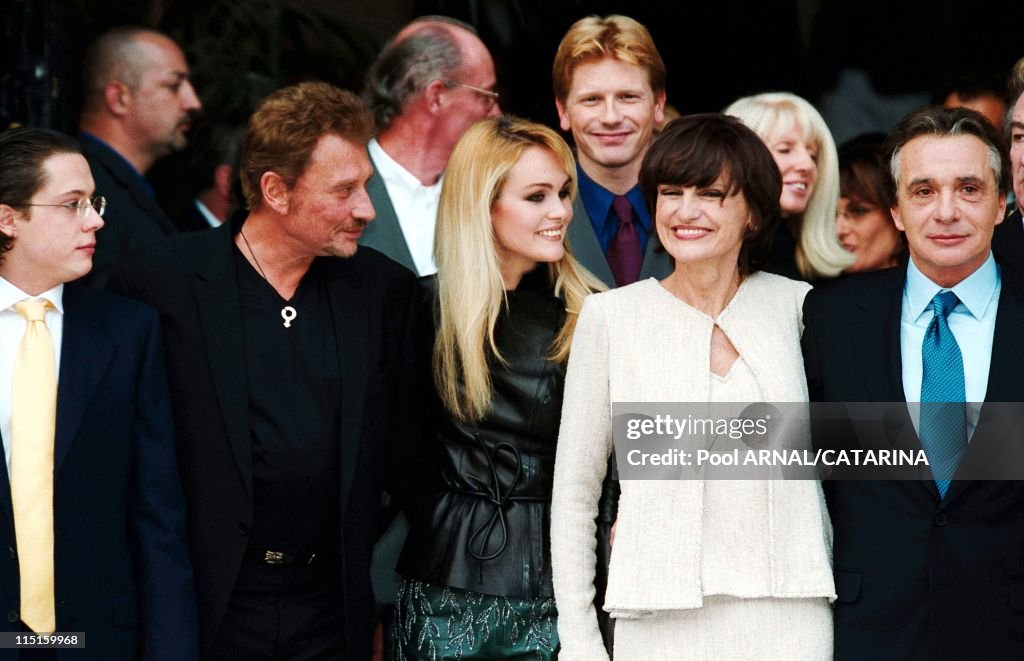 Wedding Of Michel Sardou And Anne-Marie Perier In Neuilly Sur Seine, France In October, 1999.