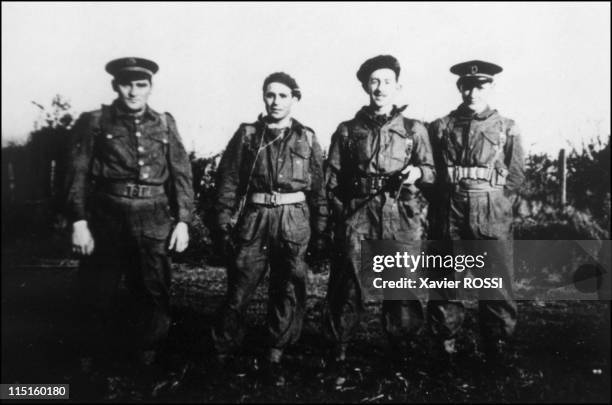 The French heroes of D-Day in United Kingdom in 1943 - Hubert Faure, veteran of the French Commando Kieffer. Great Britain at the training camp of...