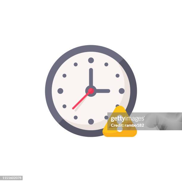 clock, time flat icon. pixel perfect. for mobile and web. - checking the time stock illustrations