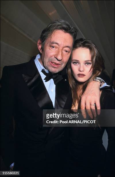The 5th "Victoires de la musique" awards ceremony in Paris, France in March, 1990 - Serge Gainsbourg and Vanessa Paradis, Artistic Female Vocalist of...