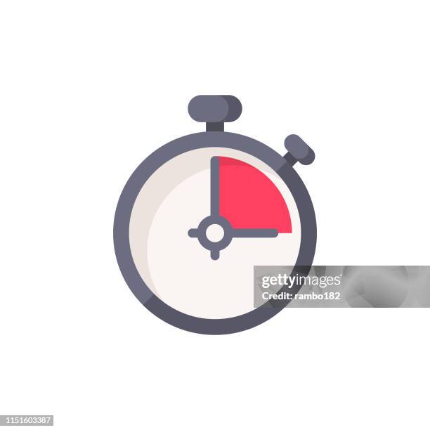 timer flat icon. pixel perfect. for mobile and web. - facilities management icon stock illustrations