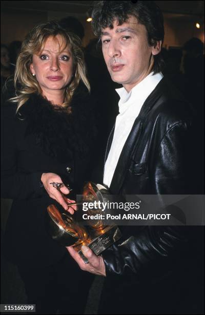 The 8th evening of the "Victoires de la musique" in Paris, France in January, 1992 - Veronique Sanson, Artist Female Vocalist of the Year, Alain...