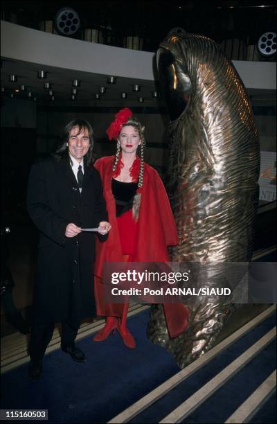 The 14th evening of the "Cesars" in Paris, France in February, 1989 - Bruno Nuytten, Cesar for the best film "Camille Claudel" and his wife.