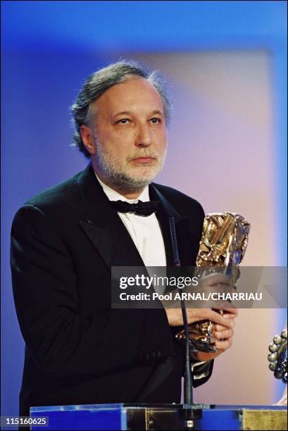 The 25th Cesar Awards Ceremony in Paris, France on February 19, 2000 - Francois Berleand, Cesar Award for Best Supporting Actor in "Ma petite...