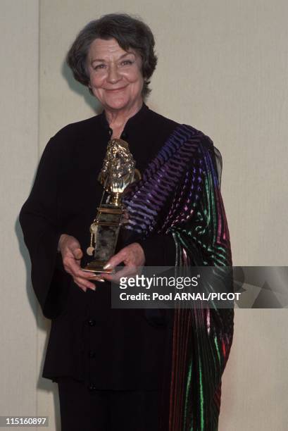 "Molieres" stage Awards Ceremony in Paris, France in May 1989 - Maria Casares, moliere "Meilleure comedienne" for "Hecube".