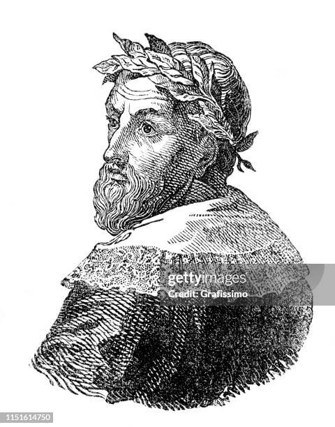 illustrations, cliparts, dessins animés et icônes de aristototle grec ancien philosophe et scientifique portrait - grèce antique