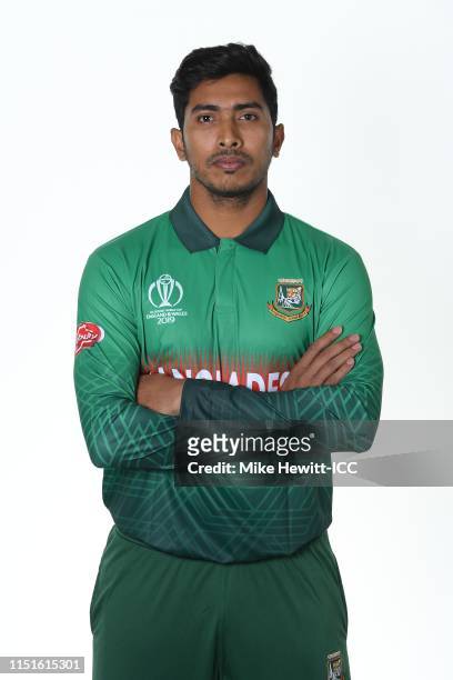 Soumya Sarkar of Bangladesh poses for a portrait prior to the ICC Cricket World Cup 2019 at the Park Plaza Hotel on May 25, 2019 in Cardiff, Wales.