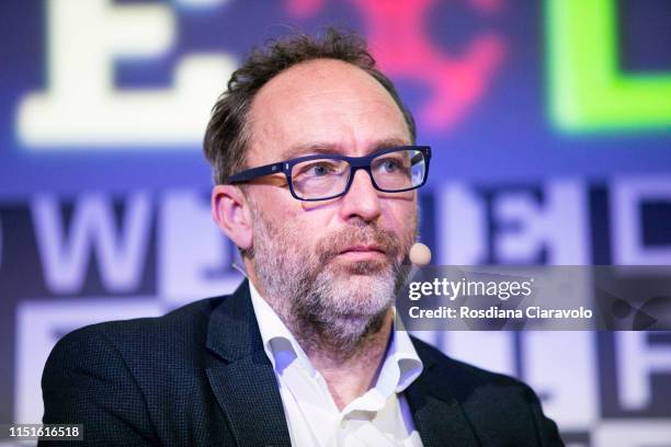 American Internet entrepreneur and founders of Wikipedia Jimmy Wales attends the Wired Next Fest 2019 at the Giardini Indro Montanelli on May 25,...