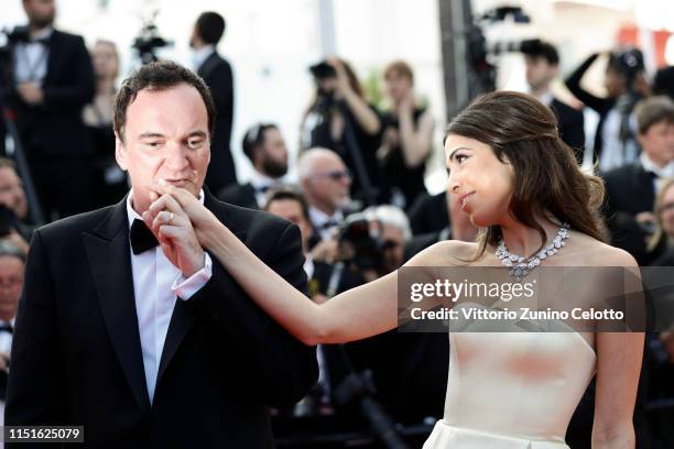 Quentin Tarantino and Daniella Tarantino attend the closing ceremony screening of "The Specials" during the 72nd annual Cannes Film Festival on May...