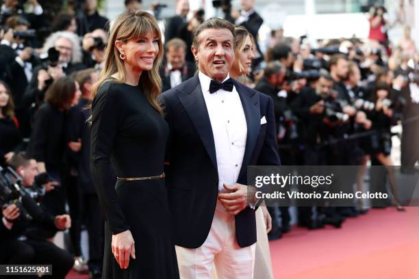 Jennifer Flavin and Sylvester Stallone attend the closing ceremony screening of "The Specials" during the 72nd annual Cannes Film Festival on May 25,...